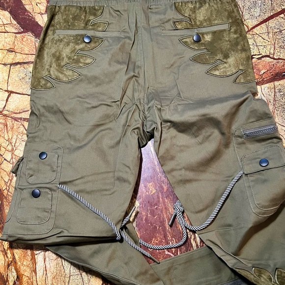 The Hideout Clothing Company unisex cargo jogger pants army green Size M & L - Picture 9 of 9